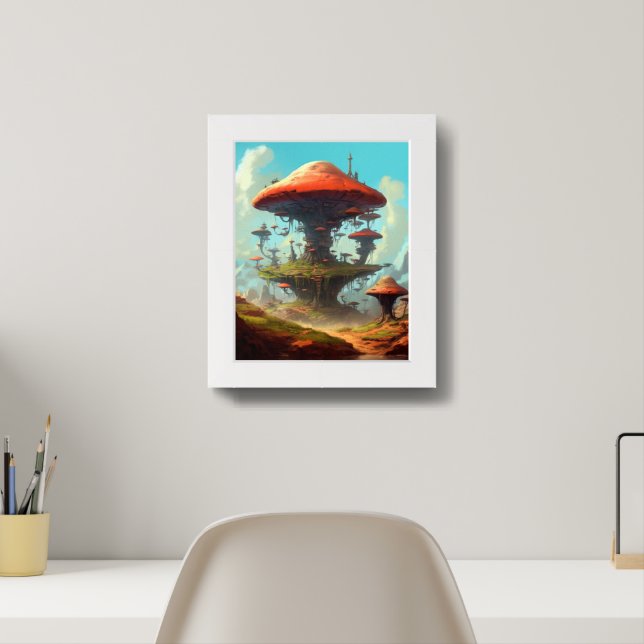 Fantastic Mushroom World  Framed Art (Home Office)