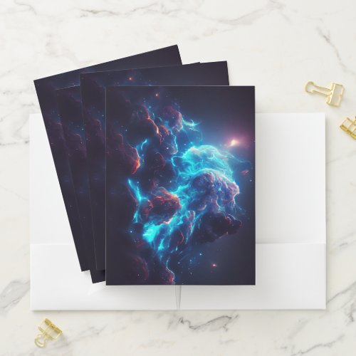 Fantastic Nebula Abstract Space 11 Pocket Folder