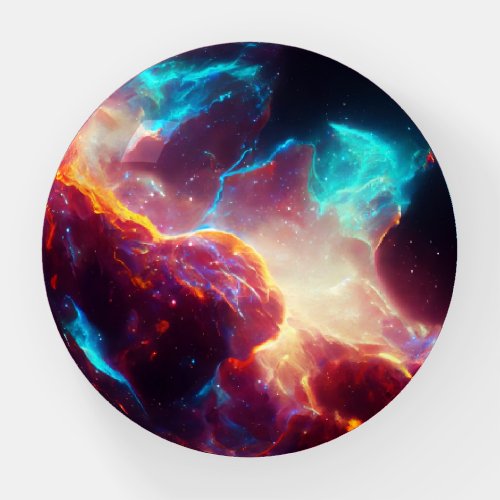 Fantastic Nebula Abstract Space 6 Paperweight