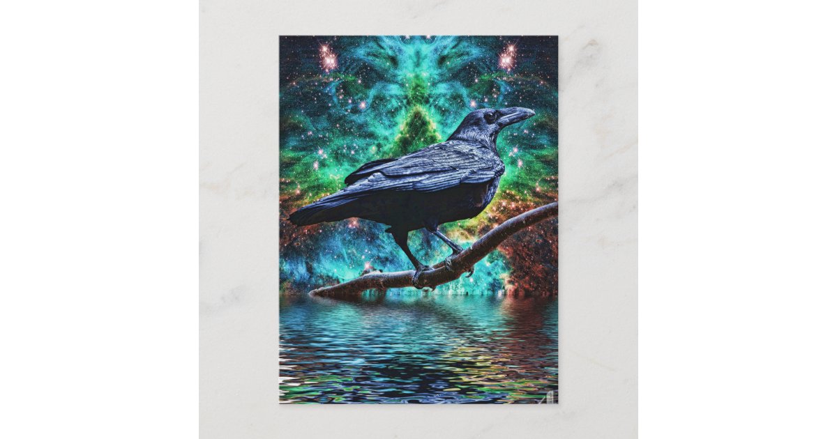 Fantastic Night Raven Postcard | Zazzle