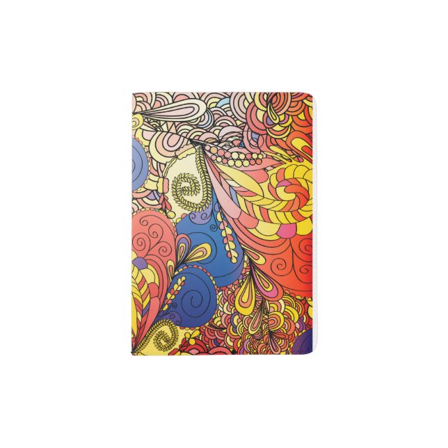 Fantastic pattern Doodle art Passport Holder (Front)