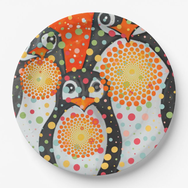 Fantastic Penguins Paper Plates (Front)