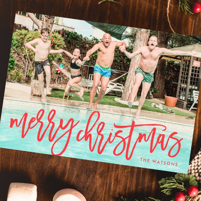 Fantastic Red Merry Christmas Photo Holiday Card (Creator Uploaded)