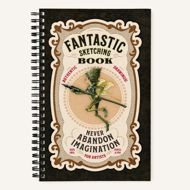“Fantastic Sketching Book” 5.5 x 8.5" Notebook (Front)