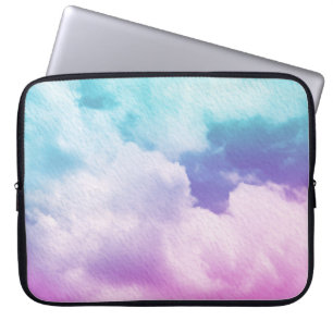 fantastic soft cloud with pastel gradient color an laptop sleeve