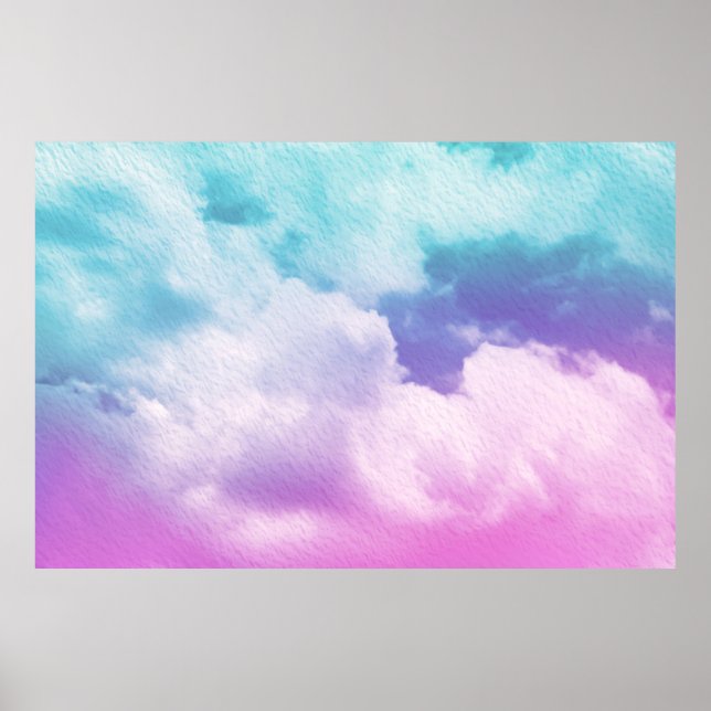 fantastic soft cloud with pastel gradient color an poster (Front)