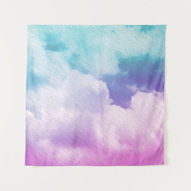fantastic soft cloud with pastel gradient color an tapestry (Front)