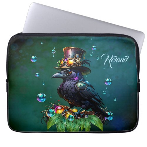 Fantastic steampunk crow laptop sleeve