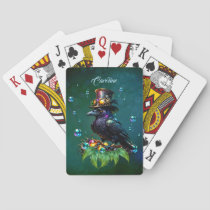 Fantastic steampunk crow poker cards
