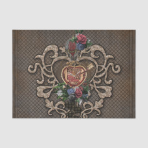 Fantastic steampunk heart tissue paper