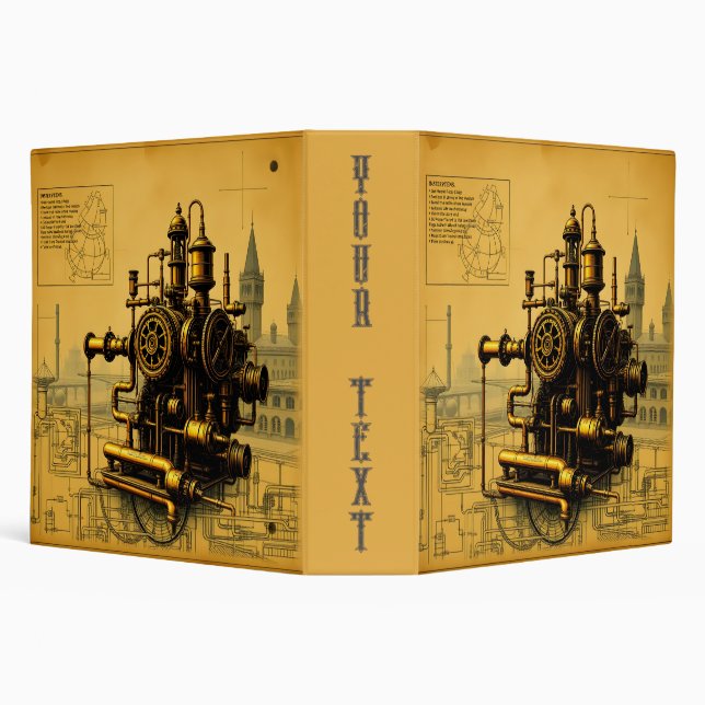 Fantastic Steampunk Machine 3 Ring Binder (Background)