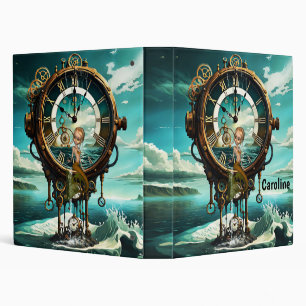 Fantastic steampunk sea clock 3 ring binder