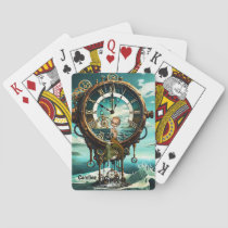 Fantastic steampunk sea clock poker cards