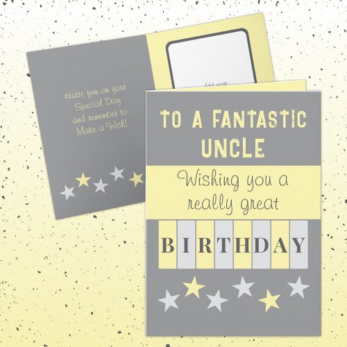 Fantastic uncle grey yellow birthday