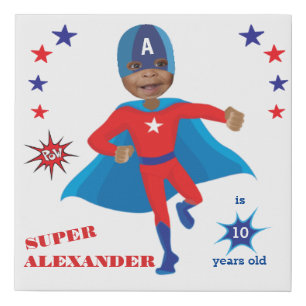 Fantastic USA Superhero Boy Birthday Tremendous Faux Canvas Print
