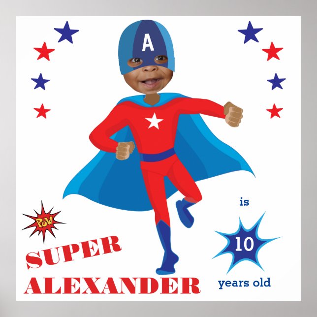 Fantastic USA Superhero Boy Birthday Tremendous Poster (Front)