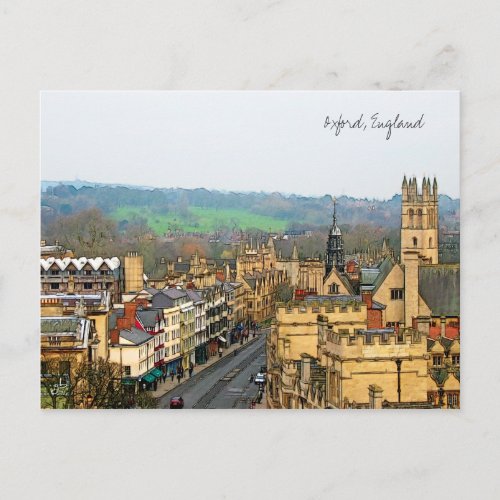 Fantastic View Oxford England High Street 1 Postcard
