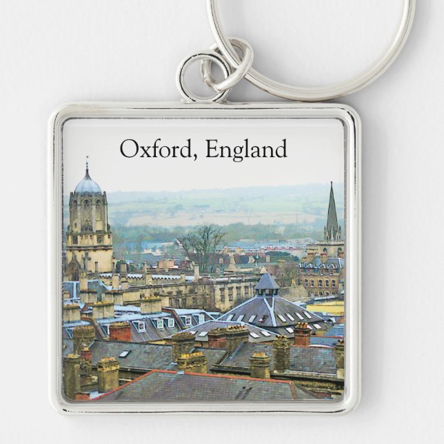 Fantastic View, Oxford, England, Roof Top #1 Keychain (Front)