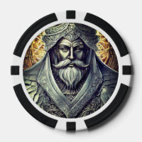 Fantastic Wizard Poker Chips, Black Striped Edge Poker Chips