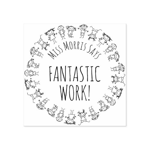 Fantastic Work Personalized Teacher Stamp Rubber