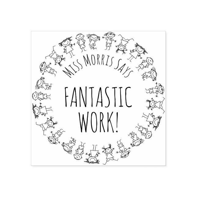 Fantastic Work Personalized Teacher Stamp Rubber (Imprint)