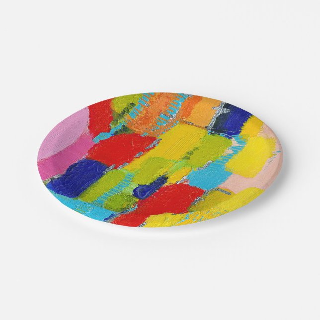 Fantastical Abstract Painting by Kris Taylor Paper Plates (Angled)