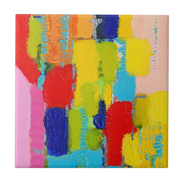 Fantastical Abstract Painting by Kris Taylor Tile (Front)