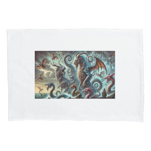 Fantastical Creature Gathering Pillow Case (Front)