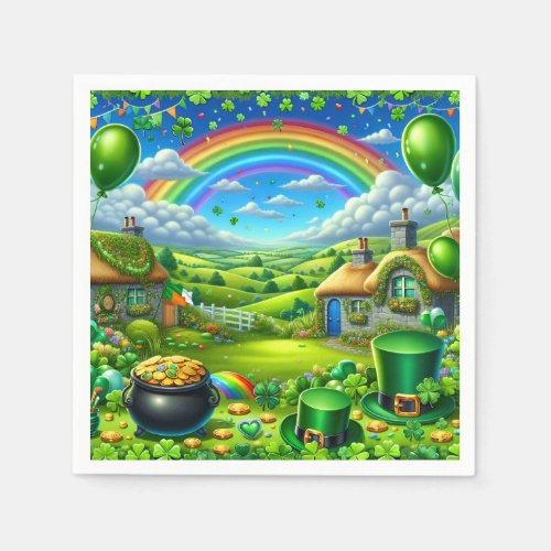 Fantastical St Paticks Day Landscape Party Napkins