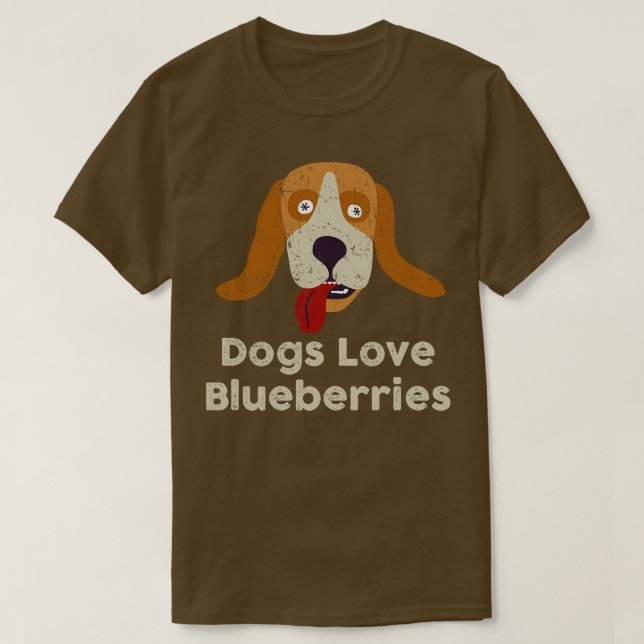 FantasticFox Dogs Love Blueberries Weathered Beagl T-Shirt (Design Front)