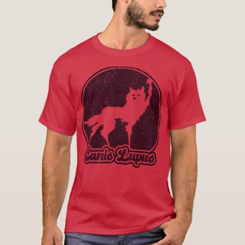 FantasticFox Wolf Canis Lupus Retro Plum T_Shirt