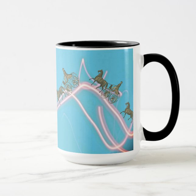 Fantasy 1870 Horse and Buggy Traverse Neon Sky Mug (Right)