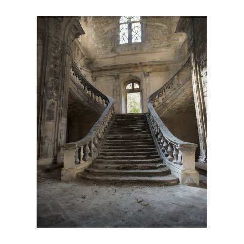 Fantasy Abandoned Chateau Grand Staircase Acrylic Print