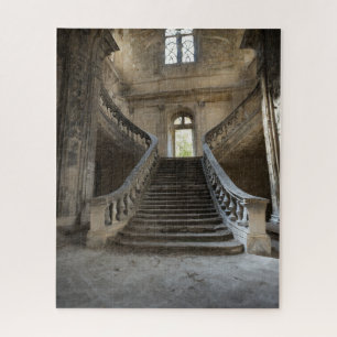 Fantasy Abandoned Chateau Grand Staircase Jigsaw Puzzle