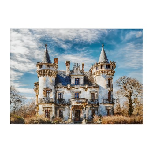 Fantasy Abandoned Ruins of French Castle Acrylic Print