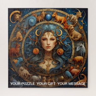 Fantasy Abstract Celestial Zodiac Sign Dreamscape Jigsaw Puzzle