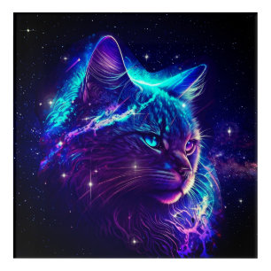 Fantasy Abstract Cute Galaxy Space Kitty Cat Acrylic Print