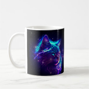 Fantasy Abstract Cute Galaxy Space Kitty Cat Coffee Mug
