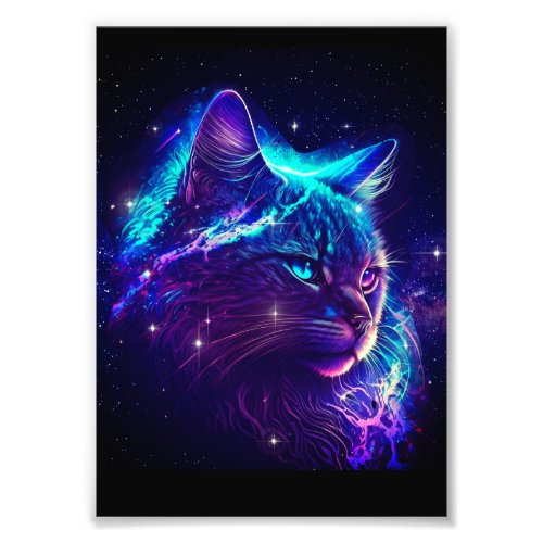 Fantasy Abstract Cute Galaxy Space Kitty Cat Photo Print