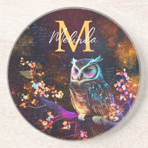 Fantasy Abstract Owl Coaster