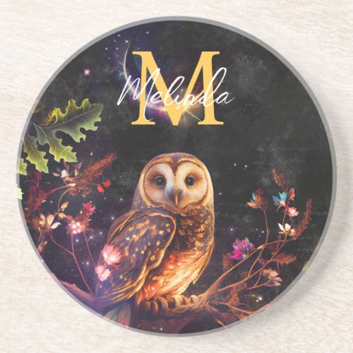 Fantasy Abstract Owl Coaster