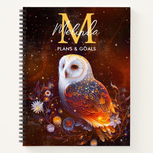 Fantasy Abstract Owl Notebook