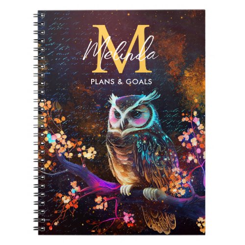 Fantasy Abstract Owl Notebook