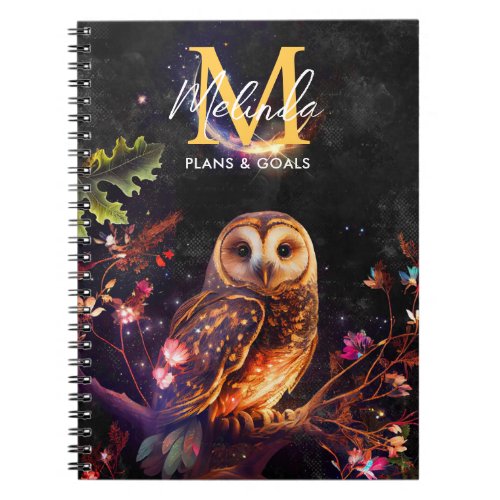 Fantasy Abstract Owl Notebook