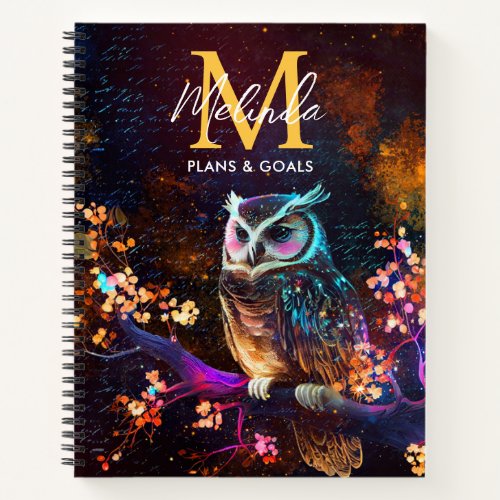 Fantasy Abstract Owl Notebook