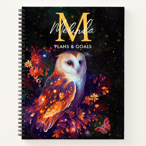 Fantasy Abstract Owl Notebook