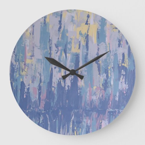 Fantasy Abstract Waterfront Cityscape Large Clock