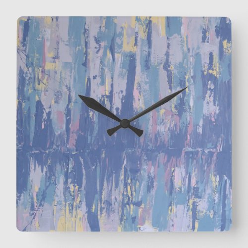 Fantasy Abstract Waterfront Cityscape Square Wall Clock