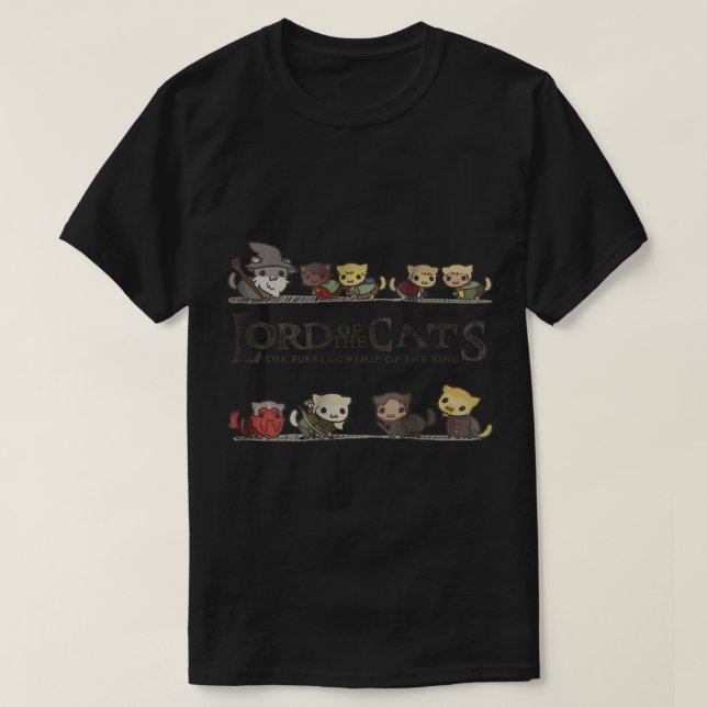 Fantasy Adventure Cat Squad T-Shirt (Design Front)