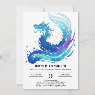 Fantasy Adventure Dragon Birthday Invitation